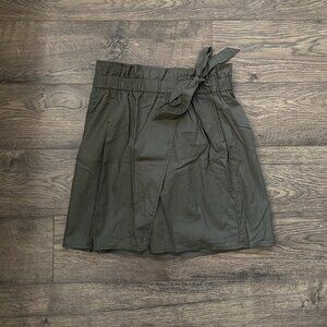 Army Green Mini Skirt with Tie Waist